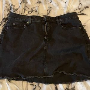 Black denim skirt